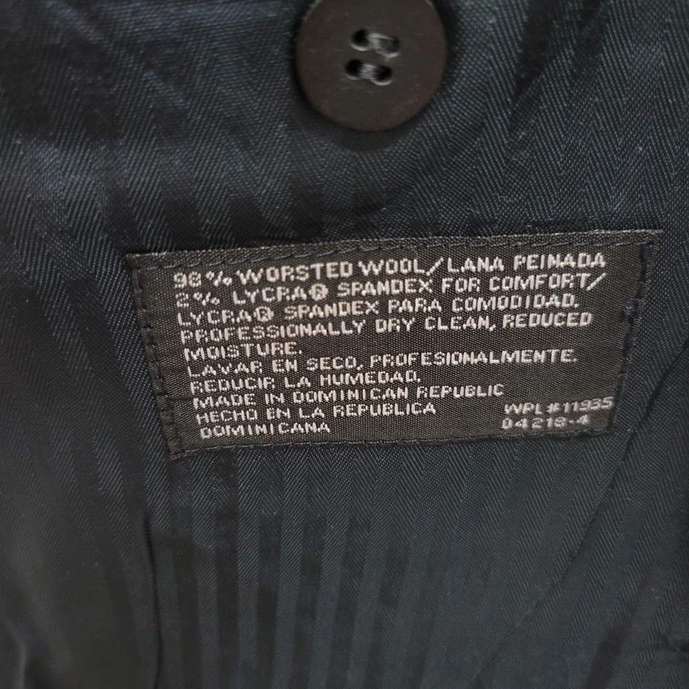 Stafford‎ Traveler Plus Men's Sport Coat Blazer Two Button Navy Wool Blend 48L